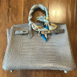 Top handle croc bag with strap size 25